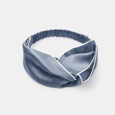 Misty Blue & Ivory Silk Headband Canada