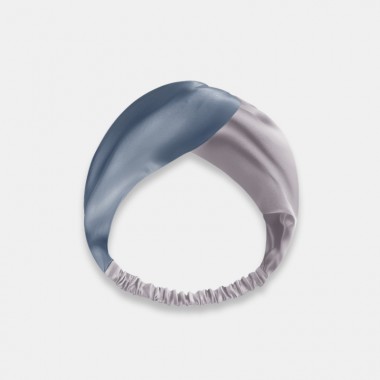 Misty Blue & Silver Mulberry Silk Headband Canada