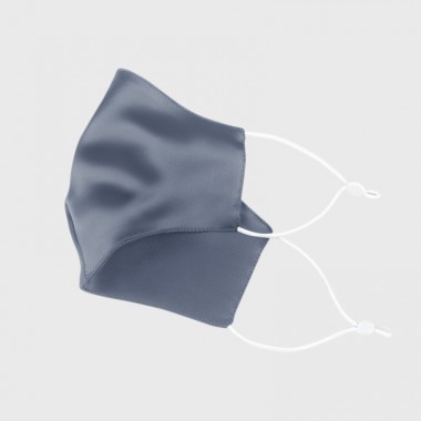 Misty Blue & White Double-Sided 22 Momme Silk Face Mask Canada