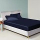 Navy 22 Momme Mulberry Silk Fitted Sheet Canada Navy 22 Momme Mulberry Silk Fitted Sheet Canada