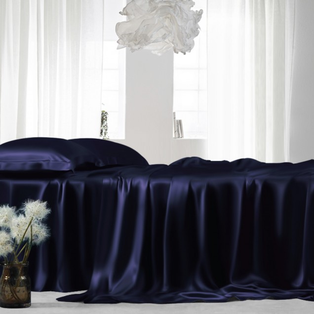 Navy 22 Momme Mulberry Silk Flat Sheet Canada Navy 22 Momme Mulberry Silk Flat Sheet Canada