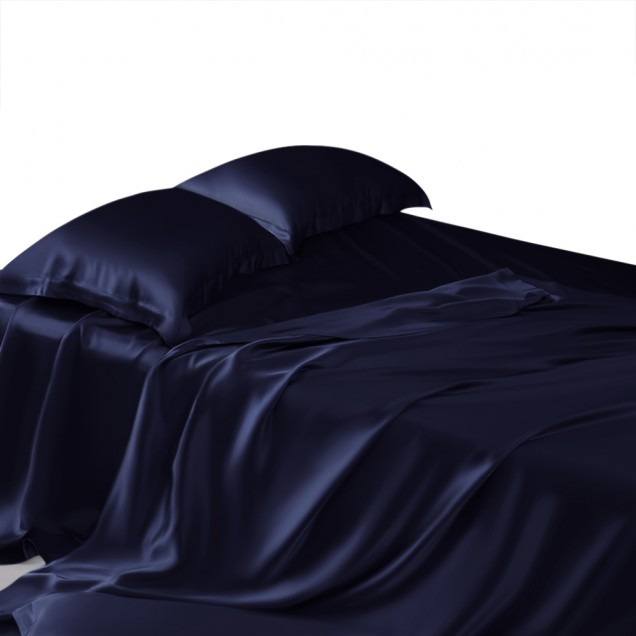 Navy 22 Momme Mulberry Silk Flat Sheet Canada Navy 22 Momme Mulberry Silk Flat Sheet Canada