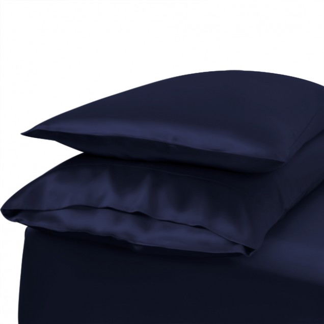 Navy Envelope 22 Momme Mulberry Silk Pillowcase Canada Navy Envelope 22 Momme Mulberry Silk Pillowcase Canada