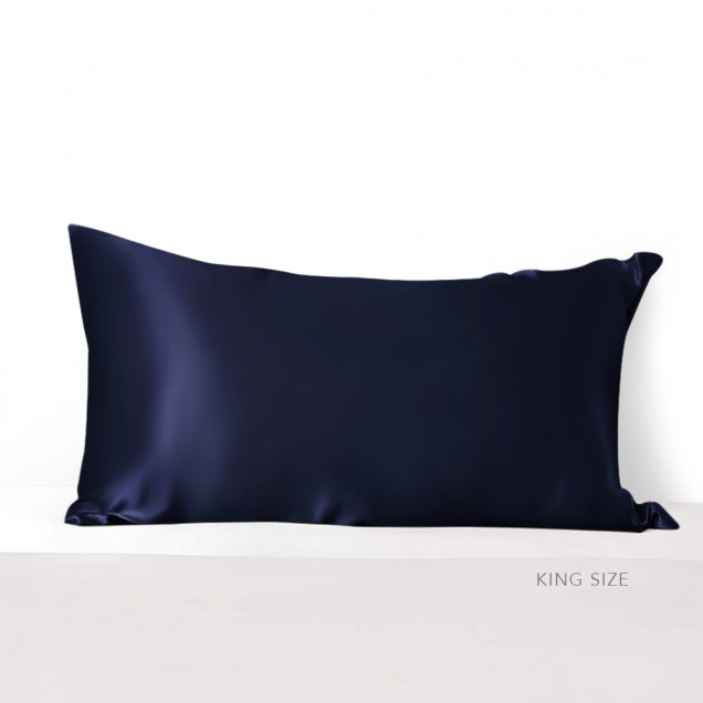 Navy 22 Momme Mulberry Silk Pillowcase with Hidden Zipper Canada Navy 22 Momme Mulberry Silk Pillowcase with Hidden Zipper Canada