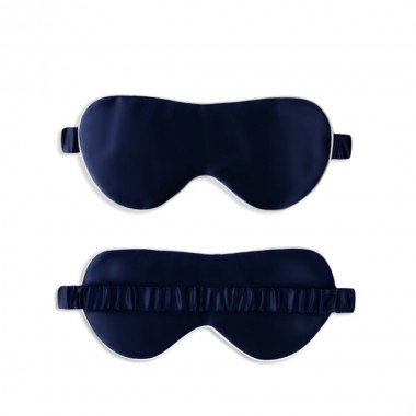 Navy & Ivory Suede Rose Silk Eye Mask Canada