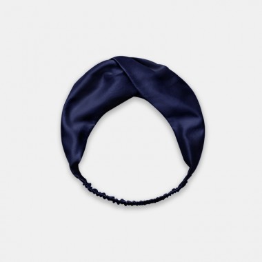 Navy Mulberry Silk Headband Canada