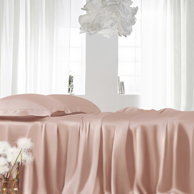 Pearl Pink 22 Momme Mulberry Silk Fitted Sheet Canada Pearl Pink 22 Momme Mulberry Silk Fitted Sheet Canada