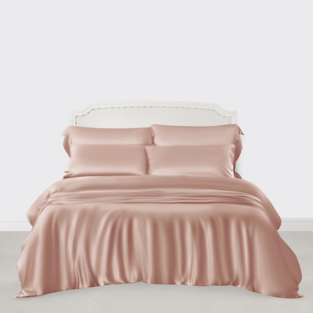 Pearl Pink 3 PCS 22 Momme Mulberry Silk Duvet Cover Set Canada Pearl Pink 3 PCS 22 Momme Mulberry Silk Duvet Cover Set Canada