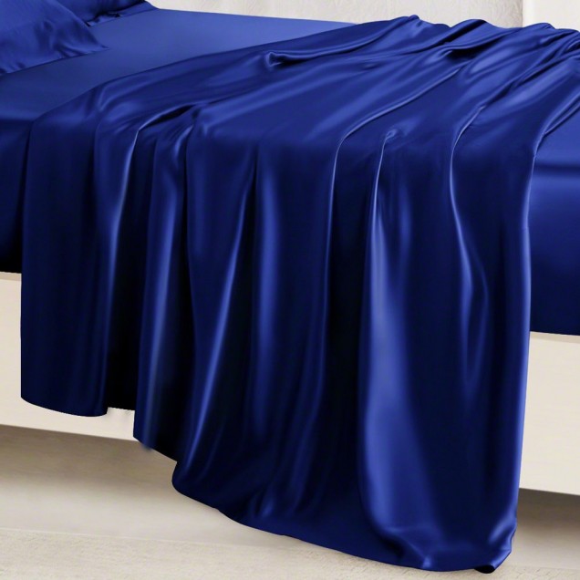 Royal Blue 22 Momme Mulberry Silk Flat Sheet Canada Royal Blue 22 Momme Mulberry Silk Flat Sheet Canada