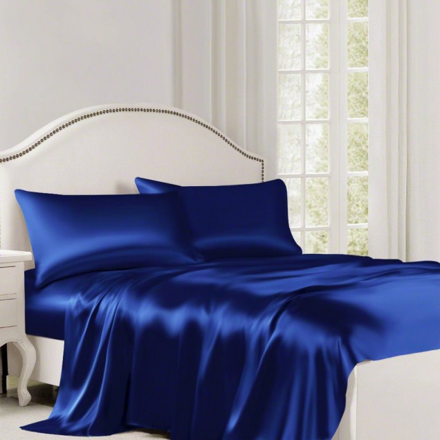 Royal Blue 22 Momme Mulberry Silk Flat Sheet Canada Royal Blue 22 Momme Mulberry Silk Flat Sheet Canada