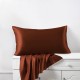 Rust Red 22 Momme Mulberry Silk Pillowcase with Hidden Zipper Canada Rust Red 22 Momme Mulberry Silk Pillowcase with Hidden Zipper Canada