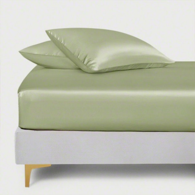 Sage Green 22 Momme Mulberry Silk Fitted Sheet Canada Sage Green 22 Momme Mulberry Silk Fitted Sheet Canada