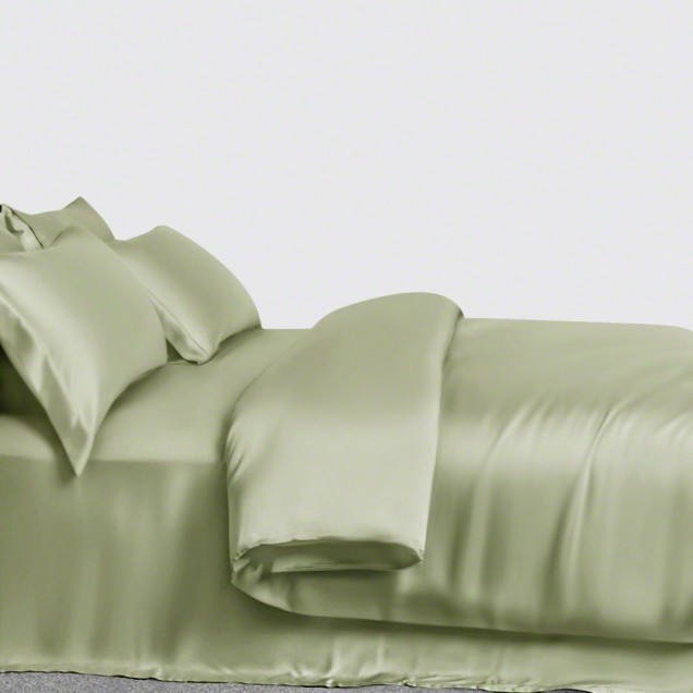 Sage Green 3 PCS 22 Momme Mulberry Silk Duvet Cover Set Canada Sage Green 3 PCS 22 Momme Mulberry Silk Duvet Cover Set Canada