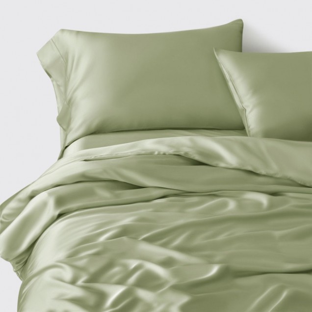 Sage Green 3 PCS 22 Momme Mulberry Silk Duvet Cover Set Canada Sage Green 3 PCS 22 Momme Mulberry Silk Duvet Cover Set Canada