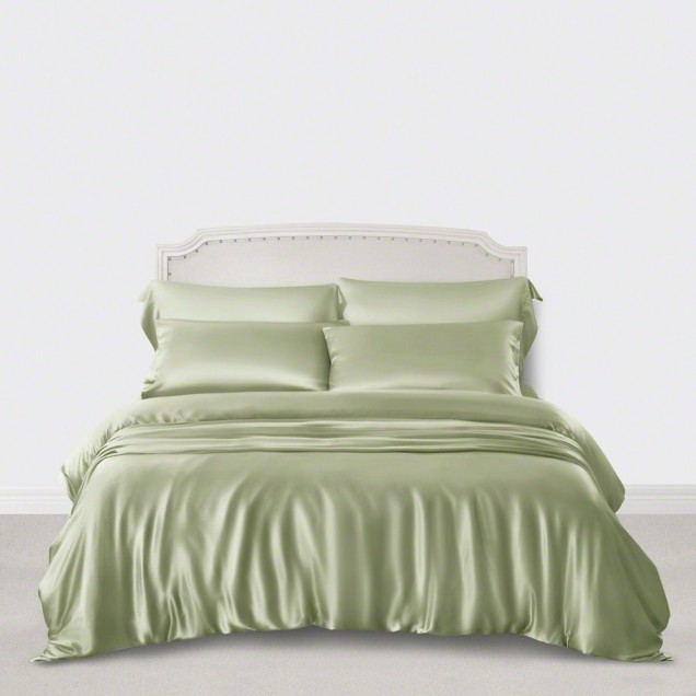 Sage Green 3 PCS 22 Momme Mulberry Silk Duvet Cover Set Canada Sage Green 3 PCS 22 Momme Mulberry Silk Duvet Cover Set Canada