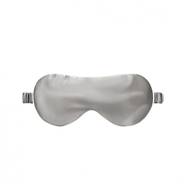 Silver & Ivory Suede Rose Silk Eye Mask Canada