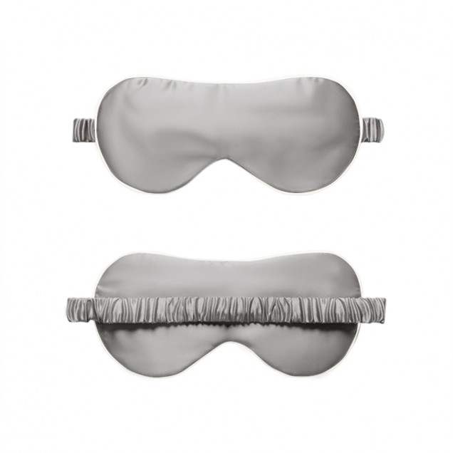Silver & Ivory Suede Rose Silk Eye Mask Canada