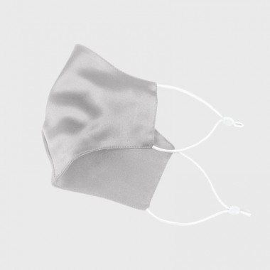 Silver & White Double-Sided 22 Momme Silk Face Mask Canada