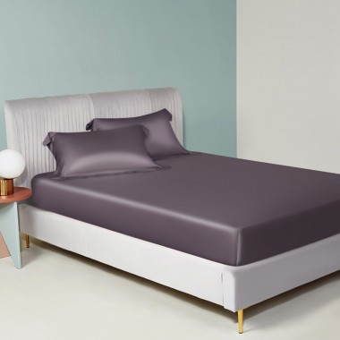 Slate Gray 22 Momme Mulberry Silk Fitted Sheet Canada