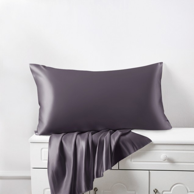 Slate Gray Envelope 22 Momme Mulberry Silk Pillowcase Canada Slate Gray Envelope 22 Momme Mulberry Silk Pillowcase Canada