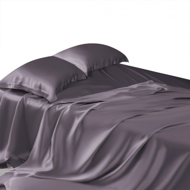 Slate Gray 22 Momme Mulberry Silk Sheet Set Canada Slate Gray 22 Momme Mulberry Silk Sheet Set Canada
