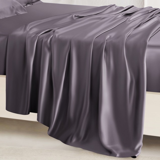 Slate Gray 22 Momme Mulberry Silk Sheet Set Canada Slate Gray 22 Momme Mulberry Silk Sheet Set Canada