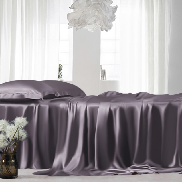 Slate Gray 22 Momme Mulberry Silk Sheet Set Canada Slate Gray 22 Momme Mulberry Silk Sheet Set Canada