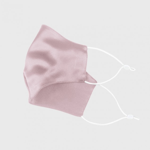 Suede Rose & White Double-Sided 22 Momme Silk Face Mask Canada