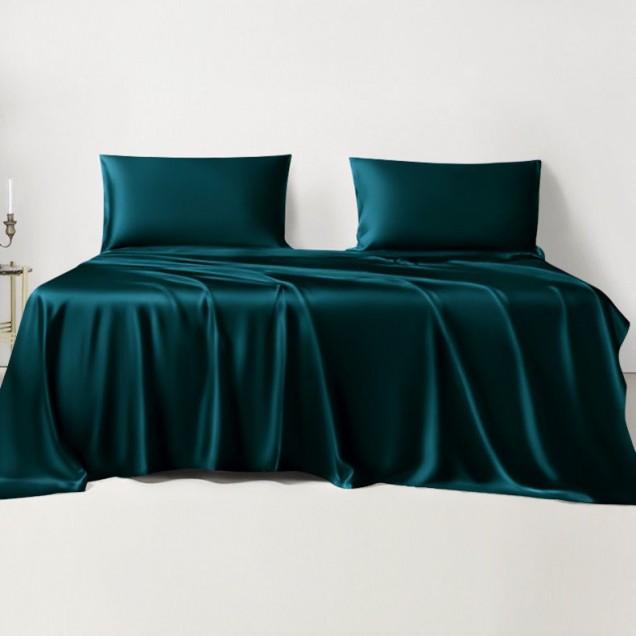 Teal 22 Momme Mulberry Silk Sheet Set Canada Teal 22 Momme Mulberry Silk Sheet Set Canada