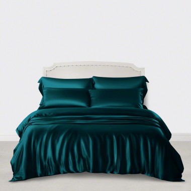 Teal 3 PCS 22 Momme Mulberry Silk Duvet Cover Set Canada