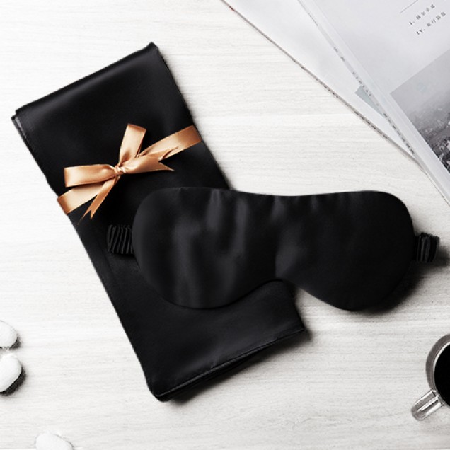 Two Piece Silk Gift Set Black Pillowcase & Eye Mask Canada Two Piece Silk Gift Set Black Pillowcase & Eye Mask Canada