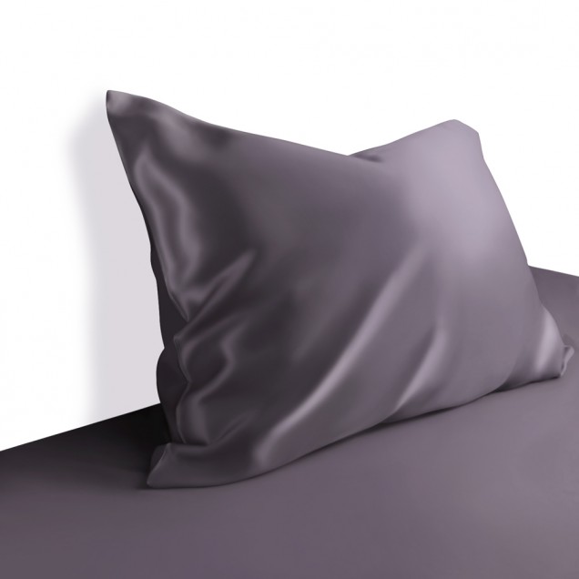 Two Piece Silk Gift Set Slate Gray Pillowcase & Eye Mask Canada Two Piece Silk Gift Set Slate Gray Pillowcase & Eye Mask Canada