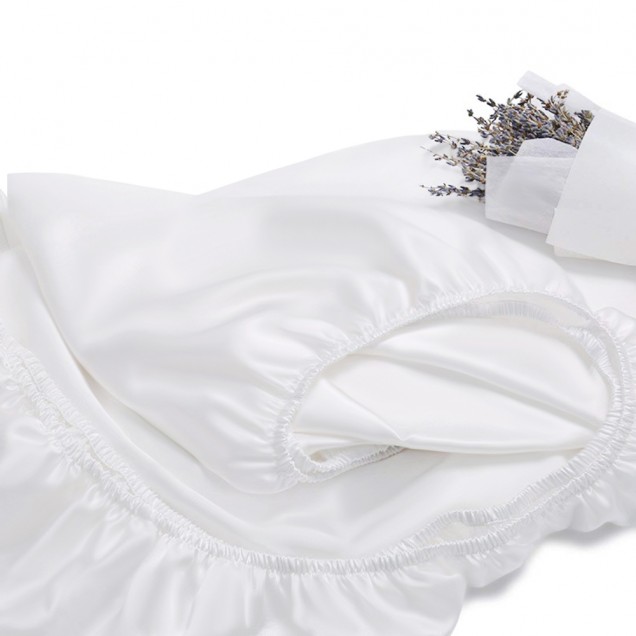White 22 Momme Mulberry Silk Fitted Sheet Canada White 22 Momme Mulberry Silk Fitted Sheet Canada