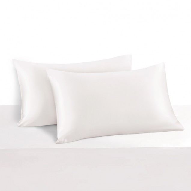 White 22 Momme Mulberry Silk Pillowcase with Hidden Zipper Canada White 22 Momme Mulberry Silk Pillowcase with Hidden Zipper Canada