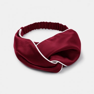 Wine & Ivory Silk Headband Canada